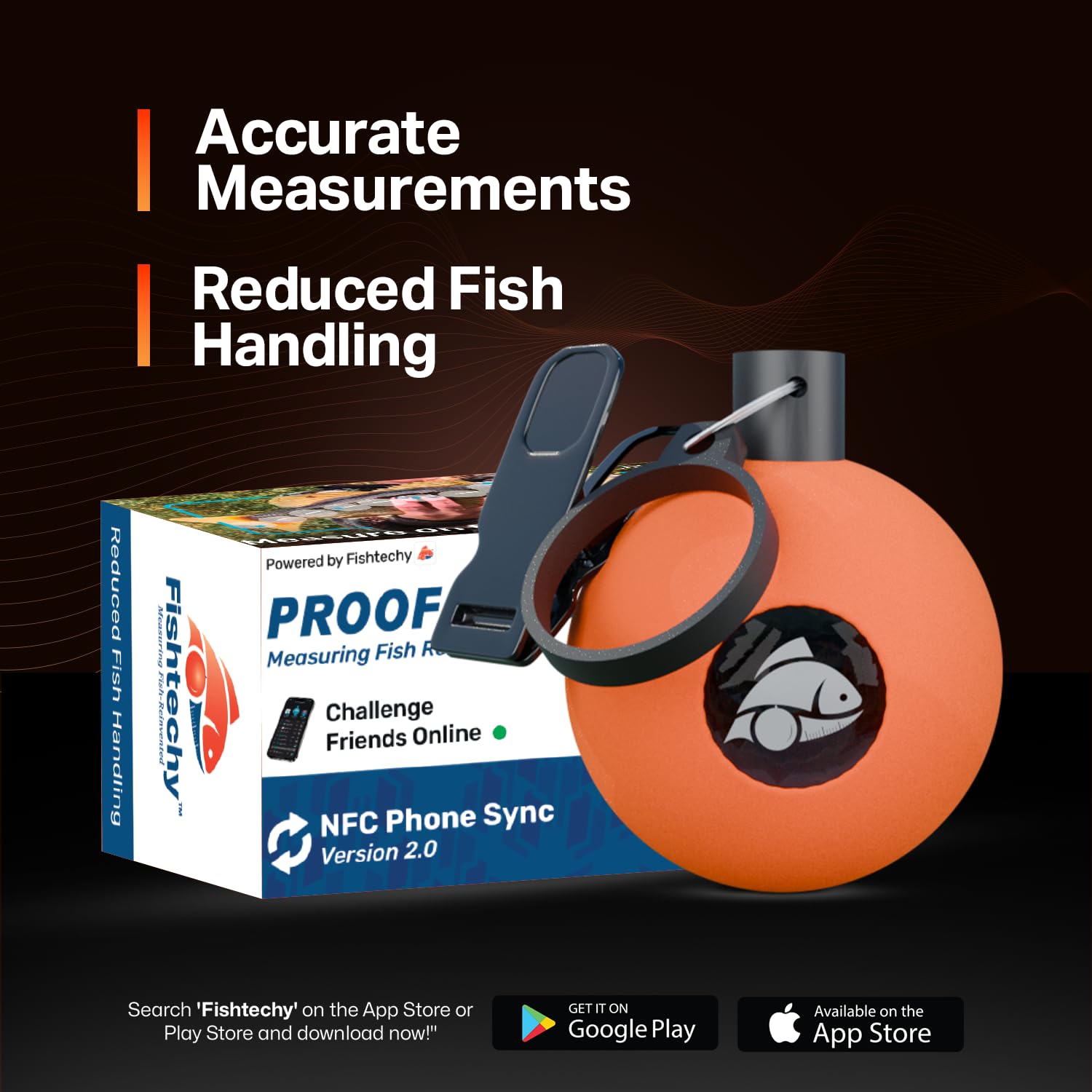 Fish Measure Device Fishtechy Proof Ball: Measure, Weigh & Document Fish from Your ...