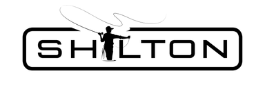Logo of Shilton with a silhouette of a person holding a fishing rod on a white background