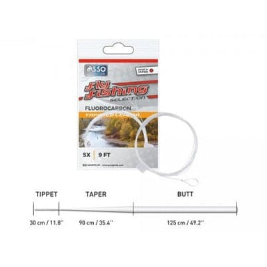 Asso - ASSO Fluorocarbon Tapered Leader - Upavon Fly Fishing