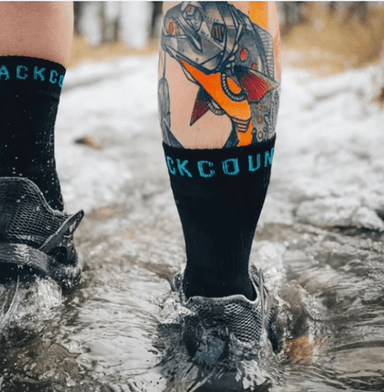 Backcountry Skinz - Backcountry Skinz Waterproof Mid Length (Crew Cut) Socks - Black - Upavon Fly Fishing