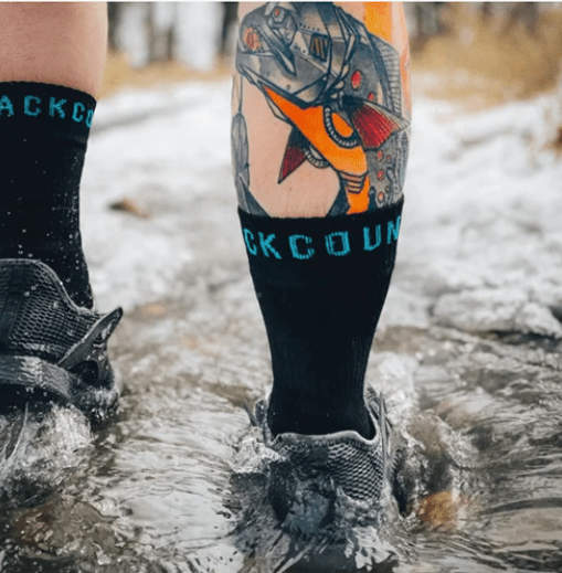 Backcountry Skinz - Backcountry Skinz Waterproof Mid Length (Crew Cut) Socks - Black - Upavon Fly Fishing