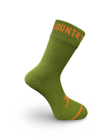 Backcountry Skinz - Backcountry Skinz Waterproof Mid Length (Crew Cut) Socks - Green - Upavon Fly Fishing