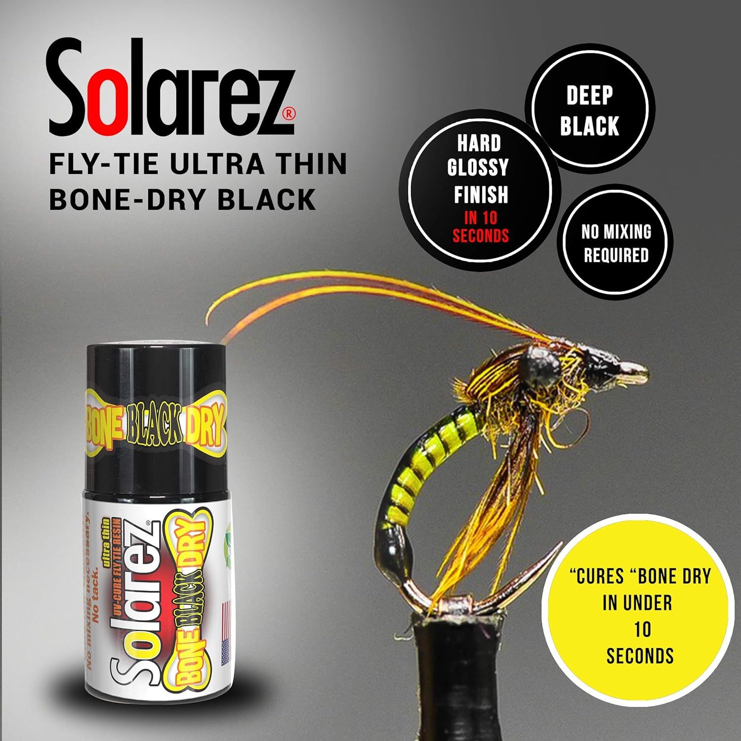 Solarez Bone Dry Ultra Thin UV Resin (Black) - Upavon Fly Fishing