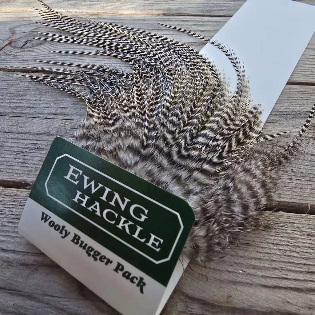 Ewing Woolly Bugger Pack - Grizzly fly tying feathers