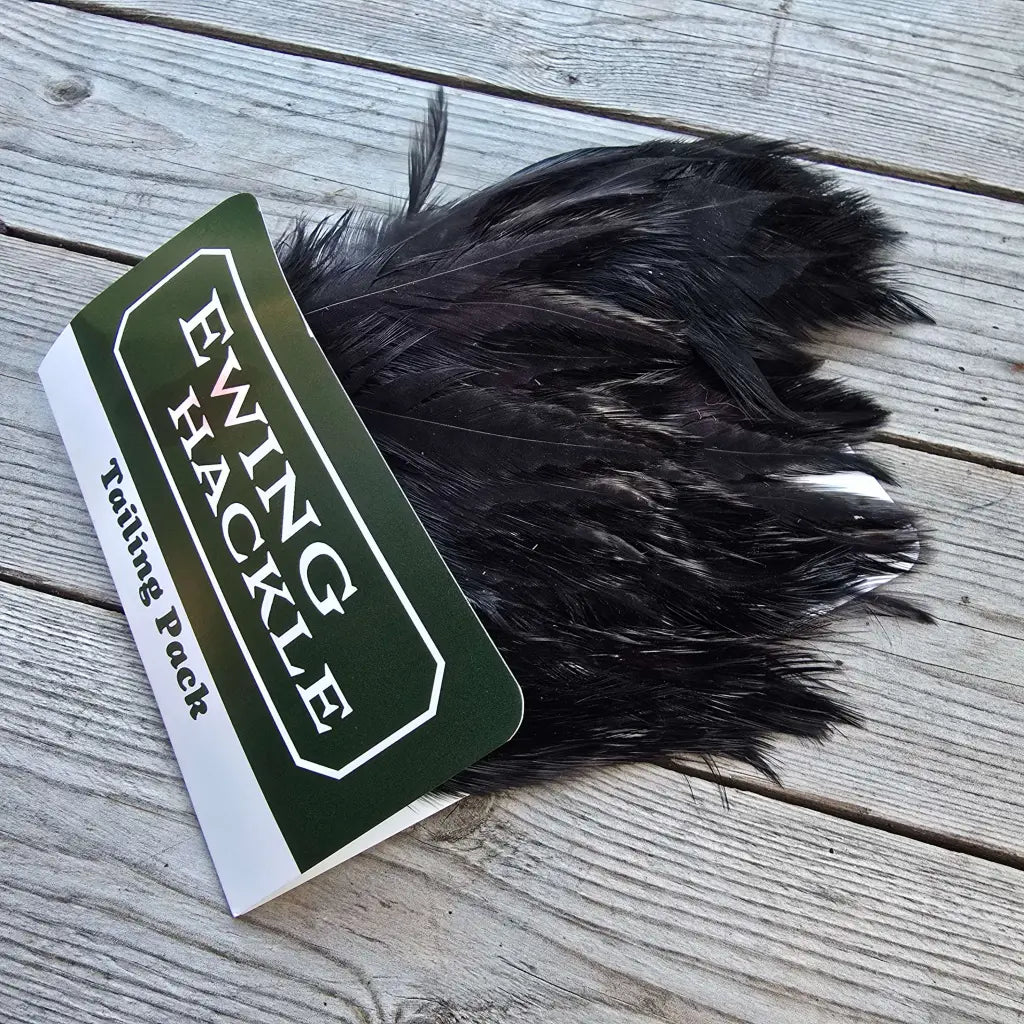 Ewing Tailing Pack - Black dry fly tailing feathers