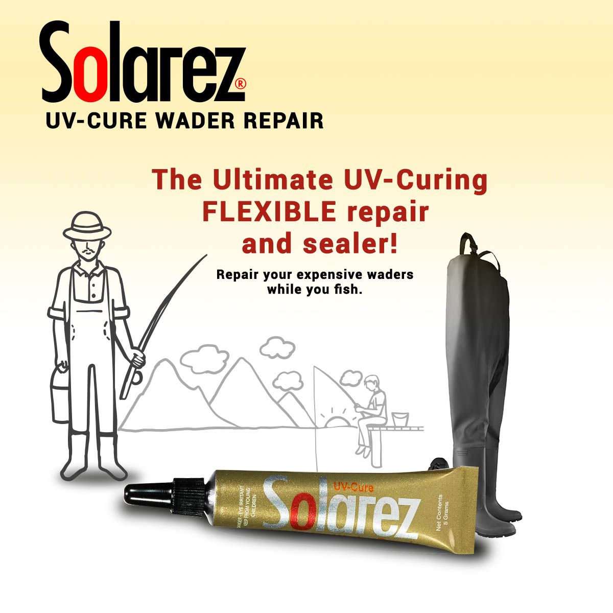 Solarez UV-Cure Wader Repair
