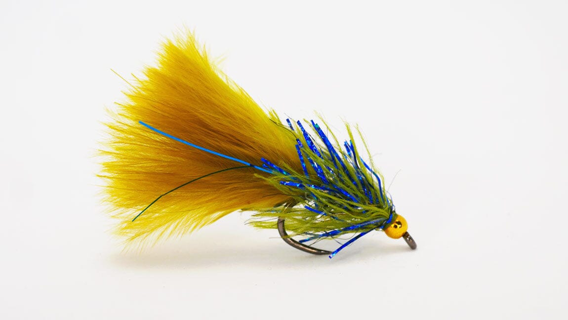 UPAVON FLY FISHING - Straggle Lure Gold Headed Blue Flash Damsel - Upavon Fly Fishing