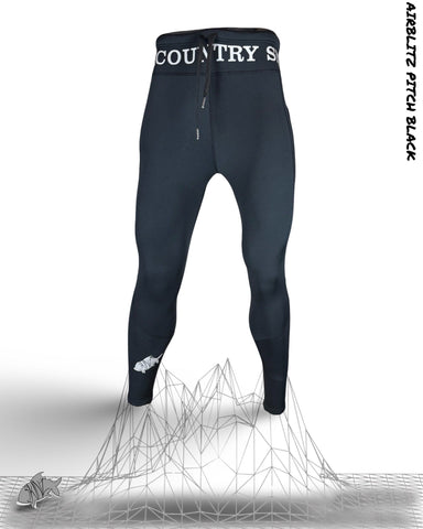 AIRBLITZ Pitch Black Perforated Neoprene Leggings - Unisex
