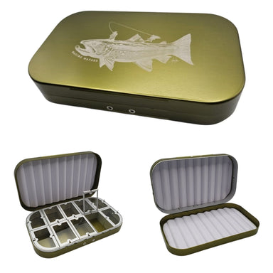 Wading Waters - Wading Waters “Ride the Rise” Traditional Aluminium Fly Boxes - Upavon Fly Fishing
