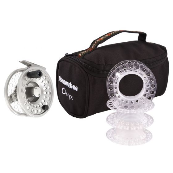 Snowbee Onyx Cassette Fly Reel #7/9 Silver with Bag & 3 Spools - Upavon Fly Fishing