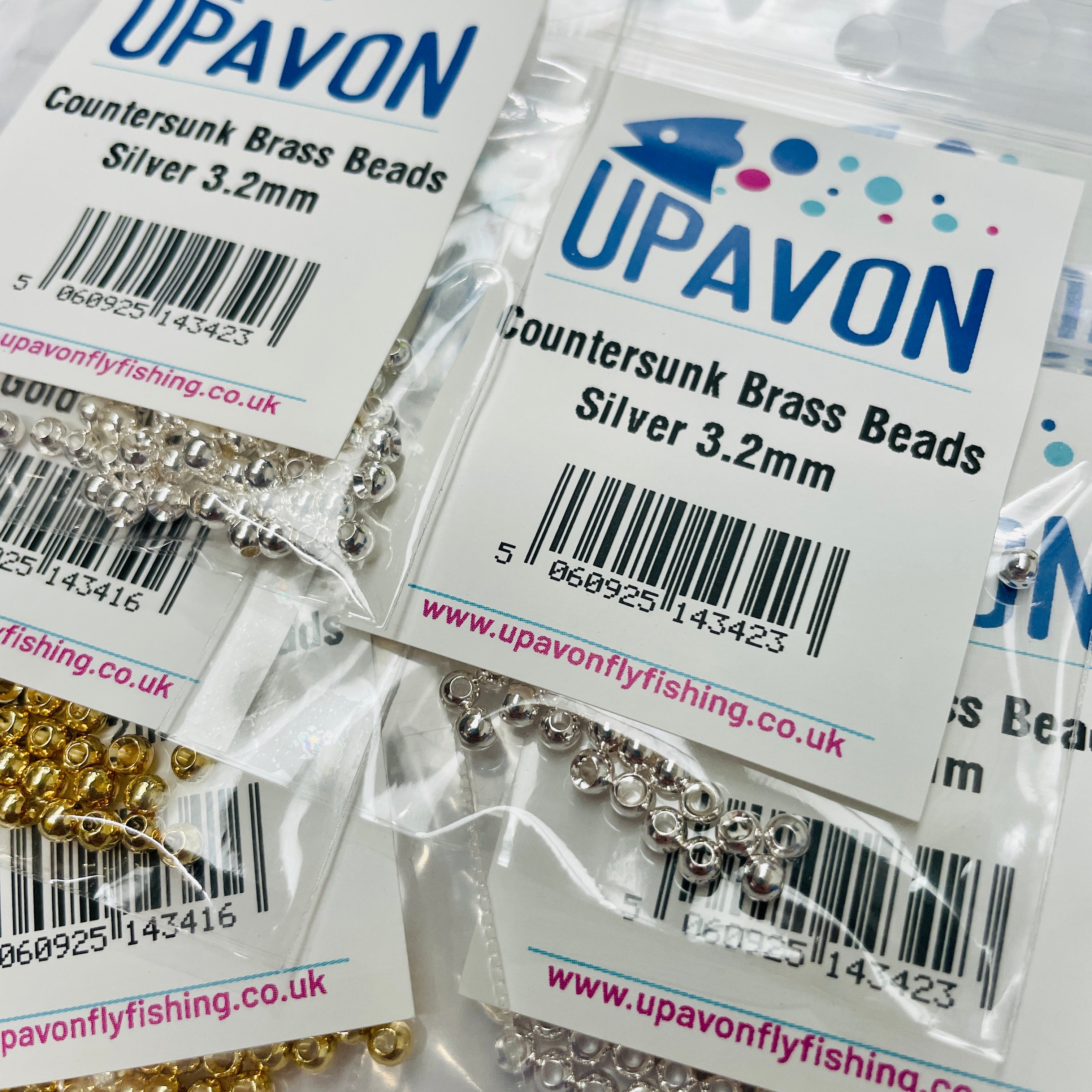 Upavon Countersunk Metallic Brass Beads (50pcs) - Upavon Fly Fishing