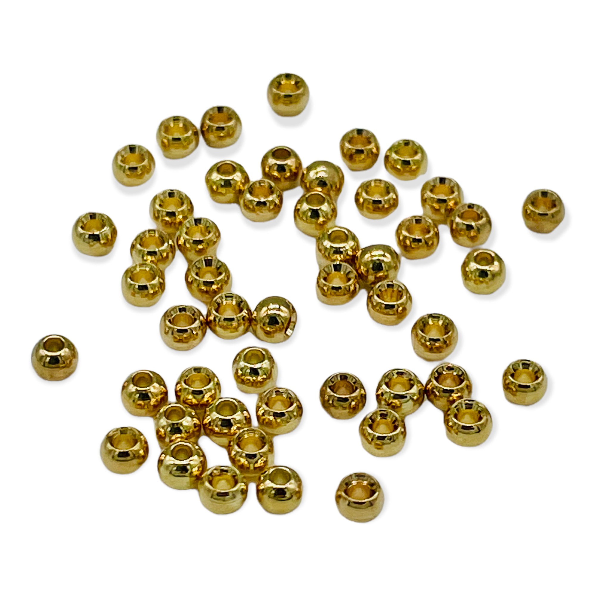 Upavon Countersunk Metallic Brass Beads (50pcs) - Upavon Fly Fishing